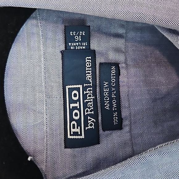 Polo Ralph Lauren Andrew Blue Button Down Shirt 16 32/33 - Picture 3 of 4